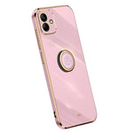 XINLI For Samsung Galaxy A05 4G Case Electroplating Edge Ring Kickstand TPU Cover
