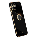 XINLI For Samsung Galaxy A05 4G Case Electroplating Edge Ring Kickstand TPU Cover