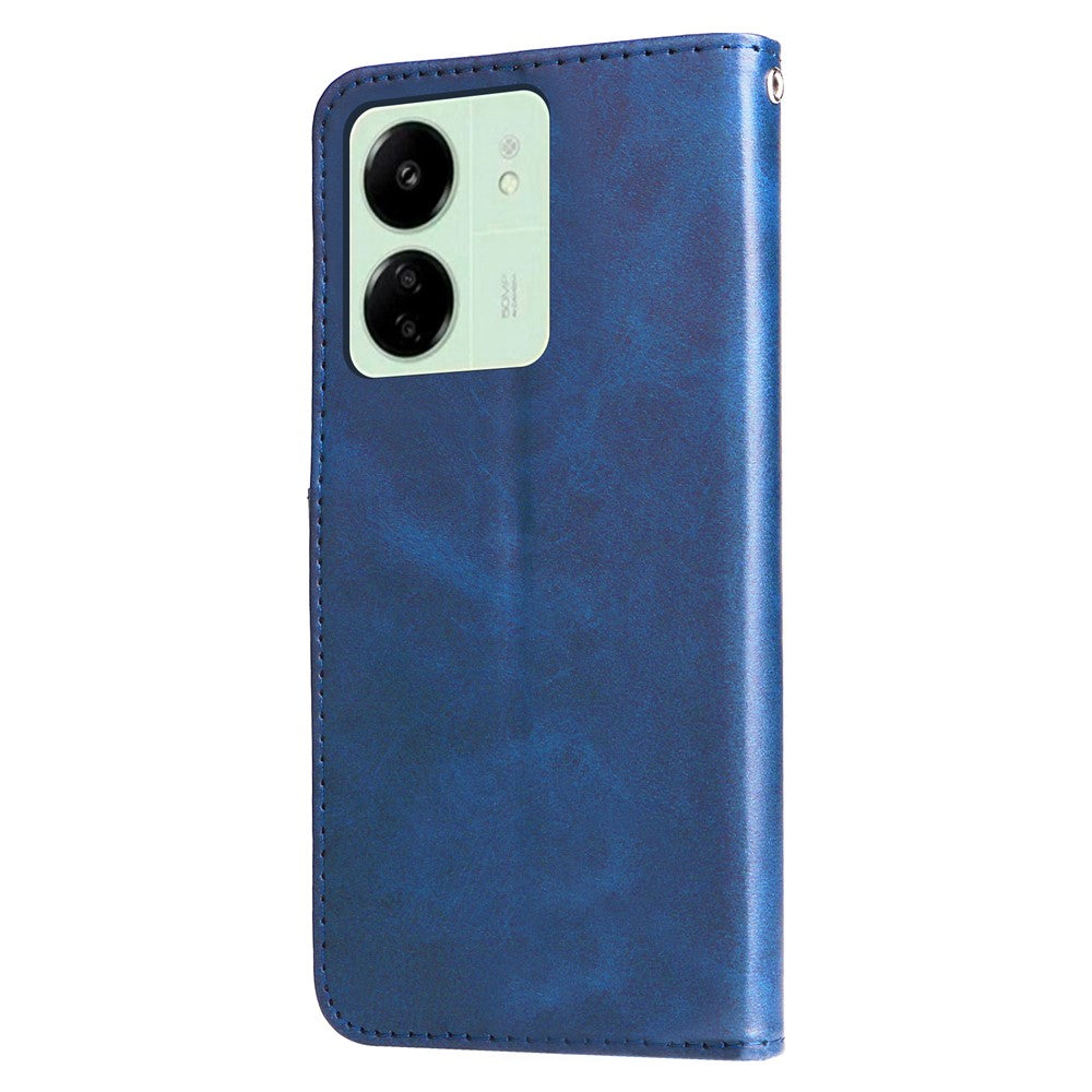 Xiaomi Redmi 13C 4G / 5G / 13R 5G / Poco M6 5G / Poco C65 4G Skal Kalvstruktur Läder Flipfodral Blixtlåsficka Plånboksfodral