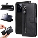 Calf Texture Leather Flip Cover for Xiaomi 14 Pro Case Zipper Pocket Anti-Drop Wallet Phone Case
