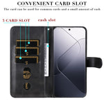 Calf Texture Leather Flip Cover for Xiaomi 14 Pro Case Zipper Pocket Anti-Drop Wallet Phone Case