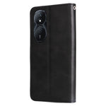 For Honor Play 50 Plus 5G Case Calf Texture Leather Flip Cover Anti-Scratch Phone Case with Zipper Wallet Pocket