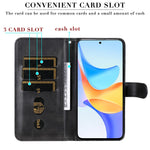 For Honor Play 50 Plus 5G Case Calf Texture Leather Flip Cover Anti-Scratch Phone Case with Zipper Wallet Pocket