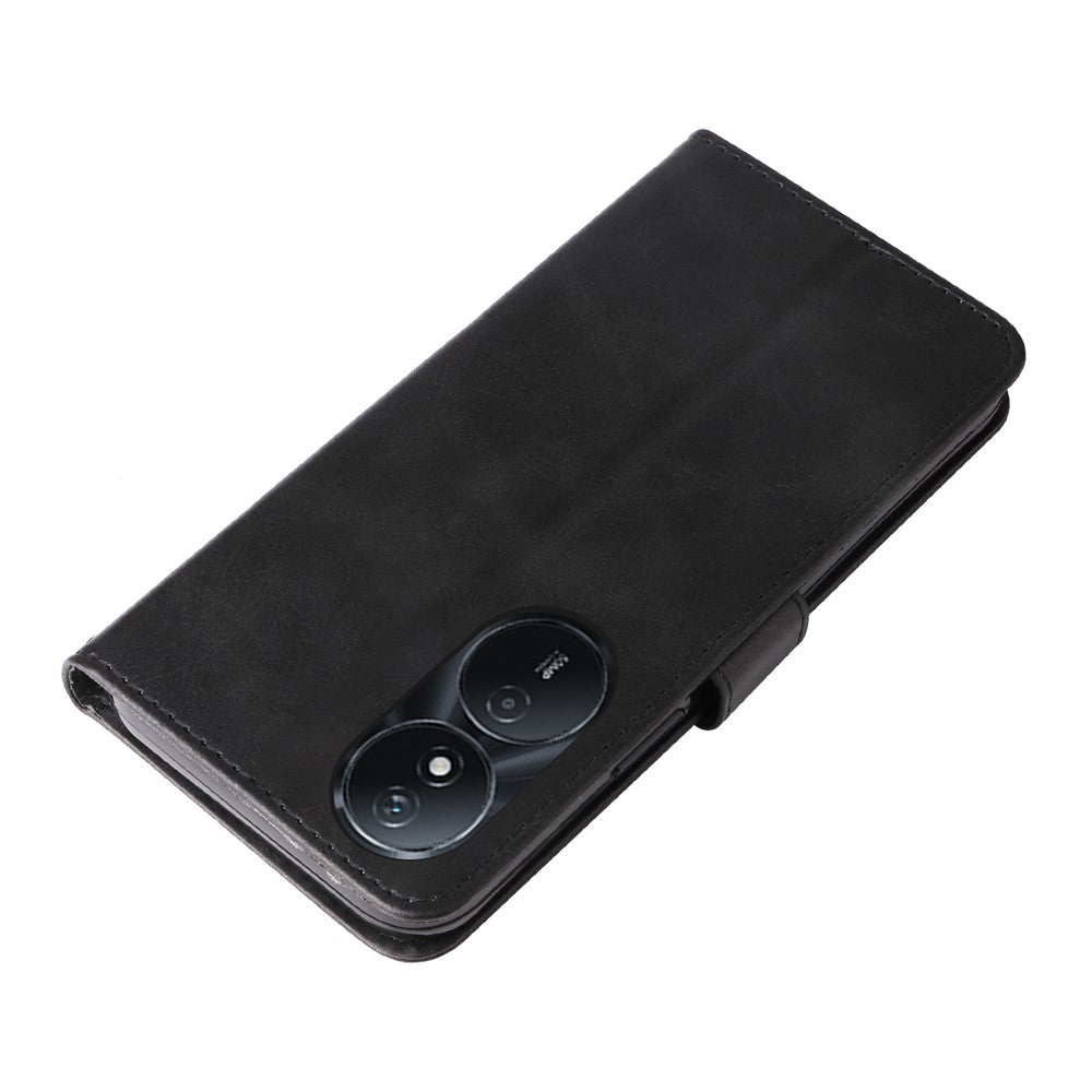 For Honor Play 50 Plus 5G Case Calf Texture Leather Flip Cover Anti-Scratch Phone Case with Zipper Wallet Pocket