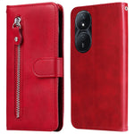 For Honor Play 50 Plus 5G Case Calf Texture Leather Flip Cover Anti-Scratch Phone Case with Zipper Wallet Pocket