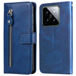 For Xiaomi 14 Wallet Phone Case Calf Texture Shockproof Leather Flip Cover with Zipper Pocket