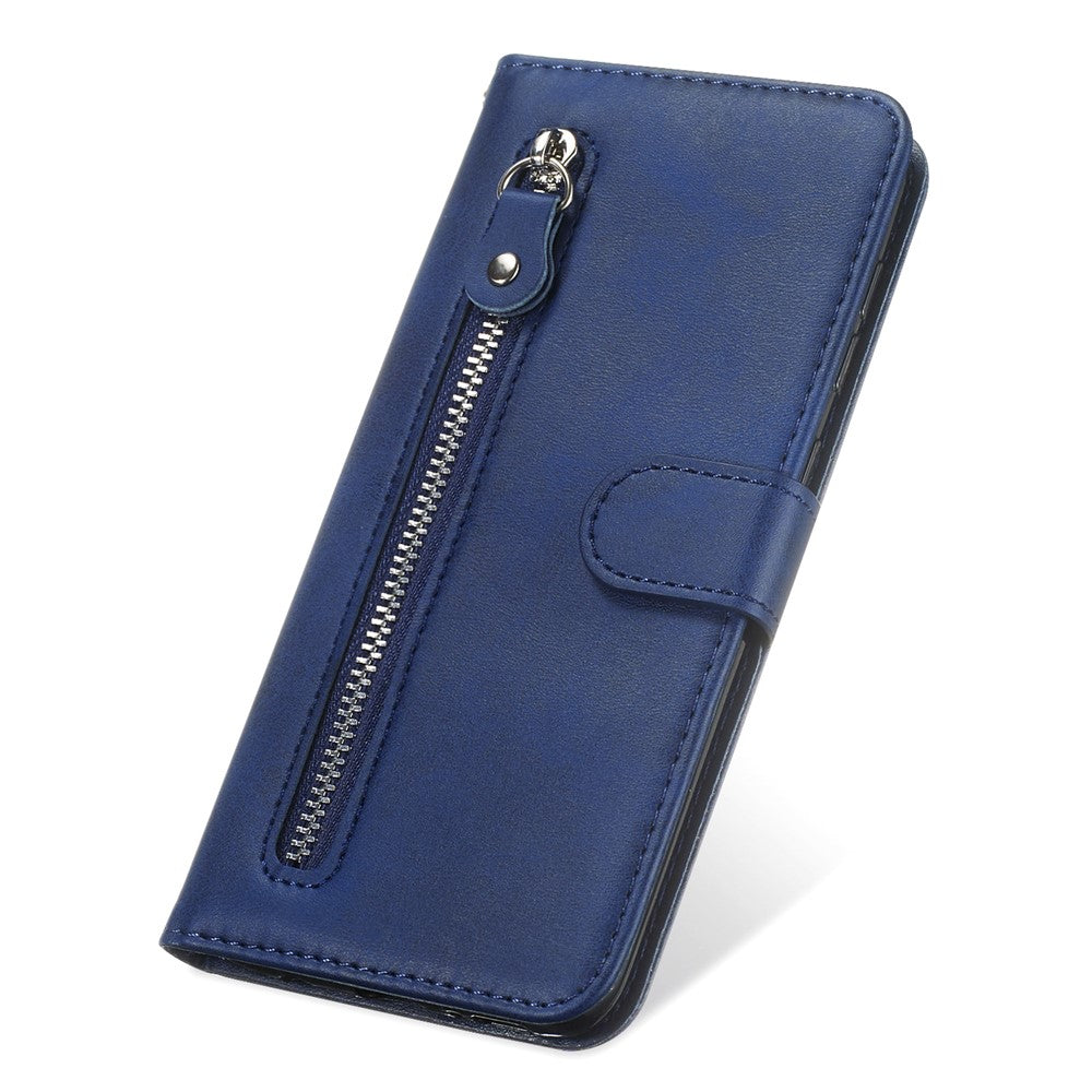 For Xiaomi 14 Wallet Phone Case Calf Texture Shockproof Leather Flip Cover with Zipper Pocket