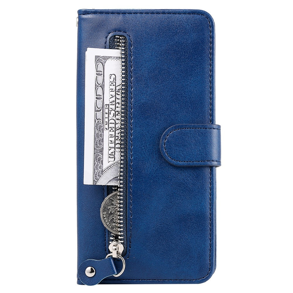 For Xiaomi 14 Wallet Phone Case Calf Texture Shockproof Leather Flip Cover with Zipper Pocket