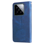 For Xiaomi 14 Wallet Phone Case Calf Texture Shockproof Leather Flip Cover with Zipper Pocket