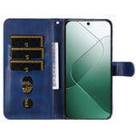 For Xiaomi 14 Wallet Phone Case Calf Texture Shockproof Leather Flip Cover with Zipper Pocket