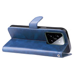 For Xiaomi 14 Wallet Phone Case Calf Texture Shockproof Leather Flip Cover with Zipper Pocket