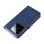 For Xiaomi 14 Wallet Phone Case Calf Texture Shockproof Leather Flip Cover with Zipper Pocket