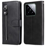 For Xiaomi 14 Wallet Phone Case Calf Texture Shockproof Leather Flip Cover with Zipper Pocket