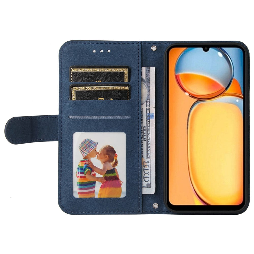 Xiaomi Redmi 13C 4G / 5G / 13R 5G / Poco M6 5G / Poco C65 4G Läderplånboksfodral Skin Touch mobilskal Stativ med Rem