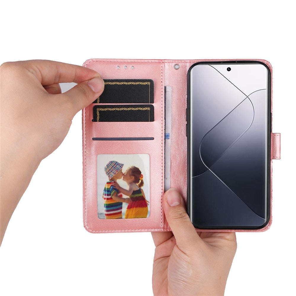 For Xiaomi 14 Pro Case PU Leather Stand Wallet Sunflower Pattern Phone Cover