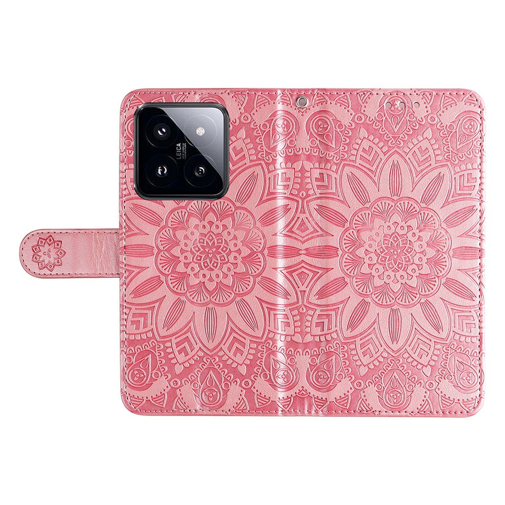 For Xiaomi 14 Pro Case PU Leather Stand Wallet Sunflower Pattern Phone Cover