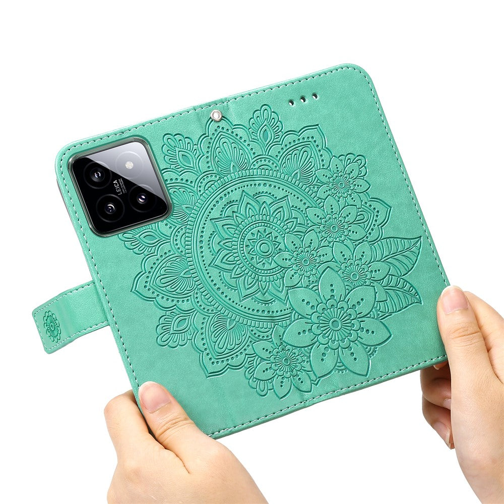 For Xiaomi 14 Case Anti-Fall Wallet Phone Case PU Leather Folio Flip Cover