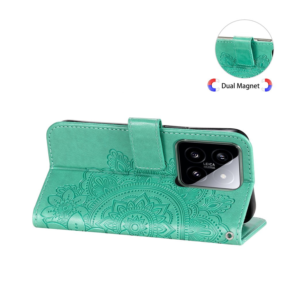 For Xiaomi 14 Case Anti-Fall Wallet Phone Case PU Leather Folio Flip Cover