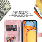 For Xiaomi Redmi 13C 4G / 5G / 13R 5G / Poco M6 5G / Poco C65 4G Case Floral Pattern PU Leather Wallet Stand Phone Cover