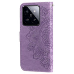 For Xiaomi 14 Pro Case Floral Pattern PU Leather Wallet Stand Phone Cover