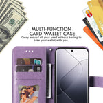 For Xiaomi 14 Pro Case Floral Pattern PU Leather Wallet Stand Phone Cover