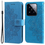 For Xiaomi 14 Pro Case Floral Pattern PU Leather Wallet Stand Phone Cover