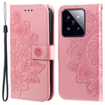 For Xiaomi 14 Pro Case Floral Pattern PU Leather Wallet Stand Phone Cover