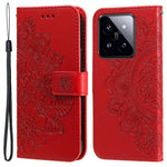 For Xiaomi 14 Pro Case Floral Pattern PU Leather Wallet Stand Phone Cover