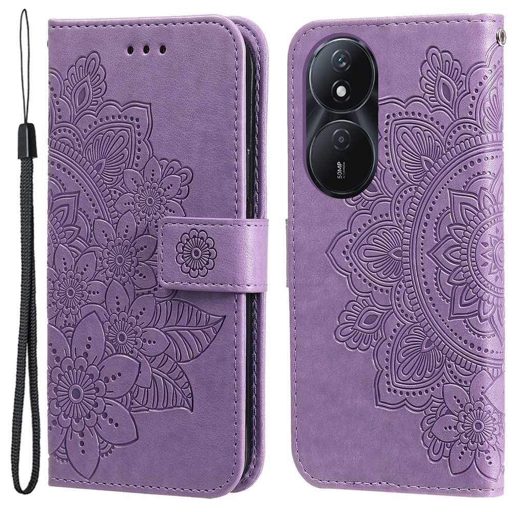 For Honor Play 50 Plus 5G Case Floral Pattern PU Leather Wallet Stand Phone Cover