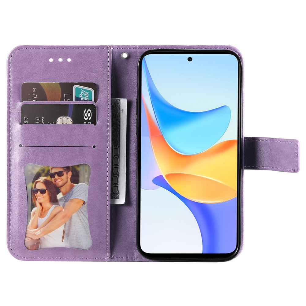 For Honor Play 50 Plus 5G Case Floral Pattern PU Leather Wallet Stand Phone Cover
