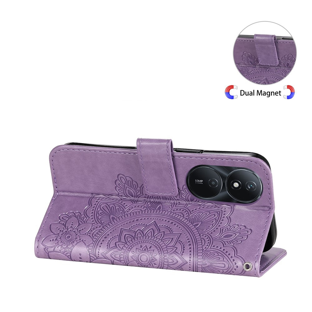 For Honor Play 50 Plus 5G Case Floral Pattern PU Leather Wallet Stand Phone Cover