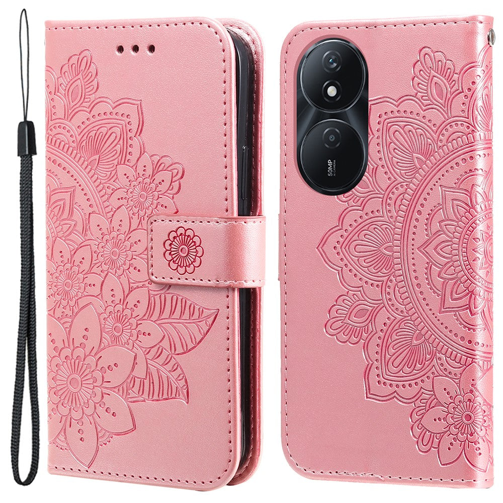 For Honor Play 50 Plus 5G Case Floral Pattern PU Leather Wallet Stand Phone Cover