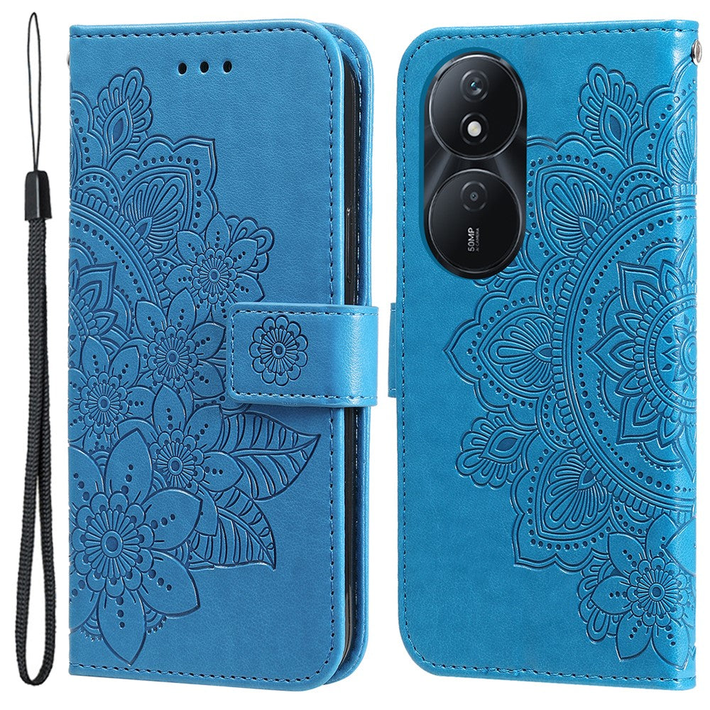 For Honor Play 50 Plus 5G Case Floral Pattern PU Leather Wallet Stand Phone Cover