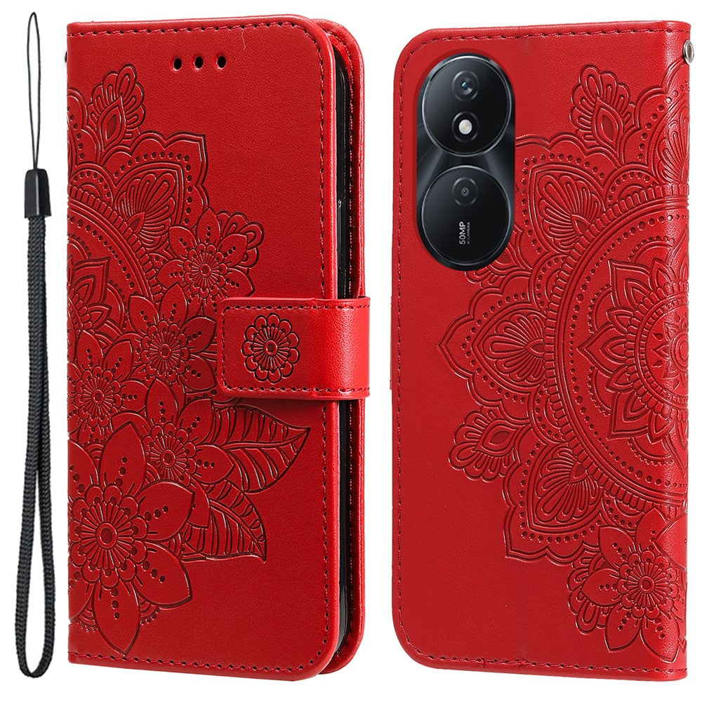 For Honor Play 50 Plus 5G Case Floral Pattern PU Leather Wallet Stand Phone Cover