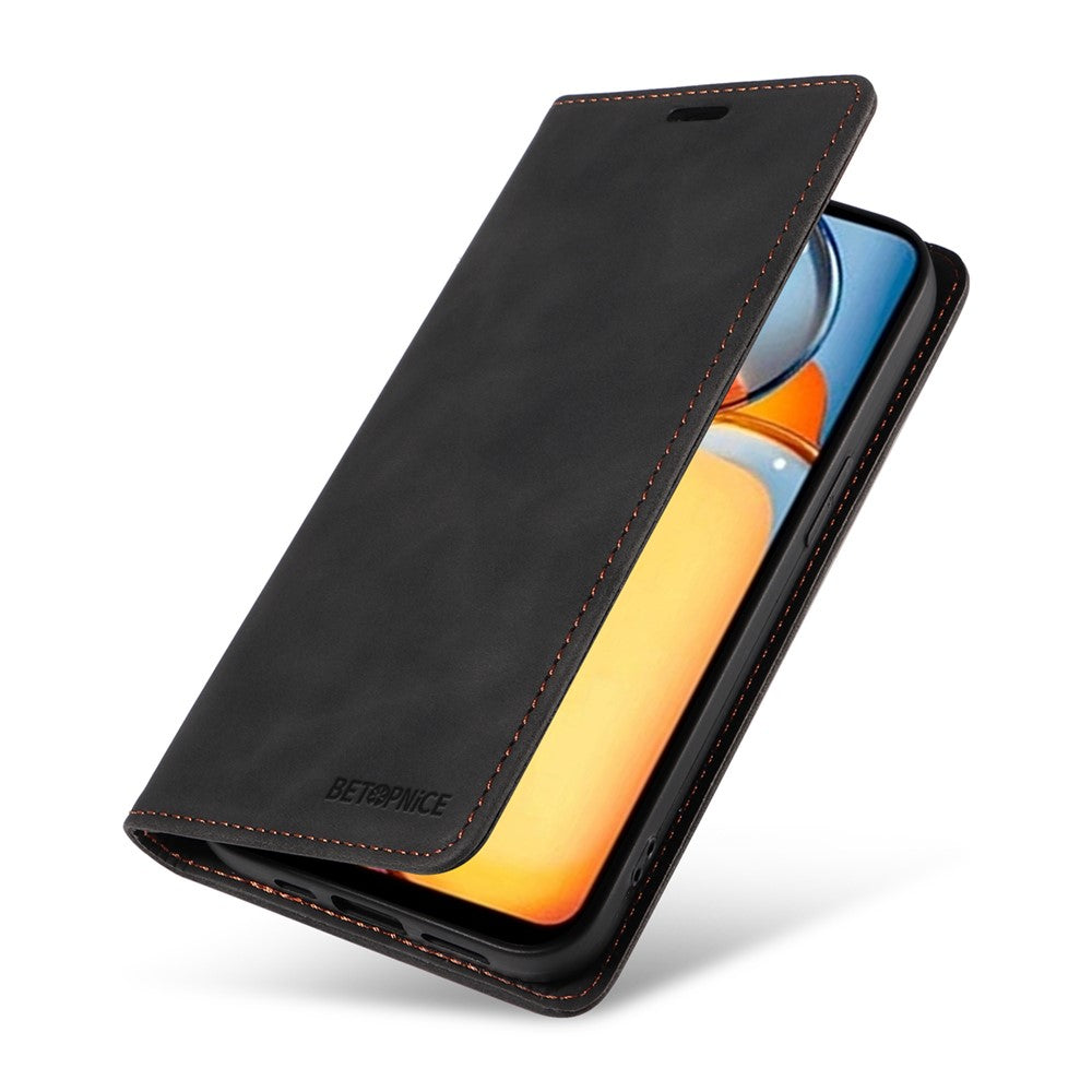 BETOPNICE 003 för Xiaomi Redmi 13C 4G / 5G / 13R 5G / Poco M6 5G / Poco C65 4G-skal, RFID-blockerande, vikbart stativfodral
