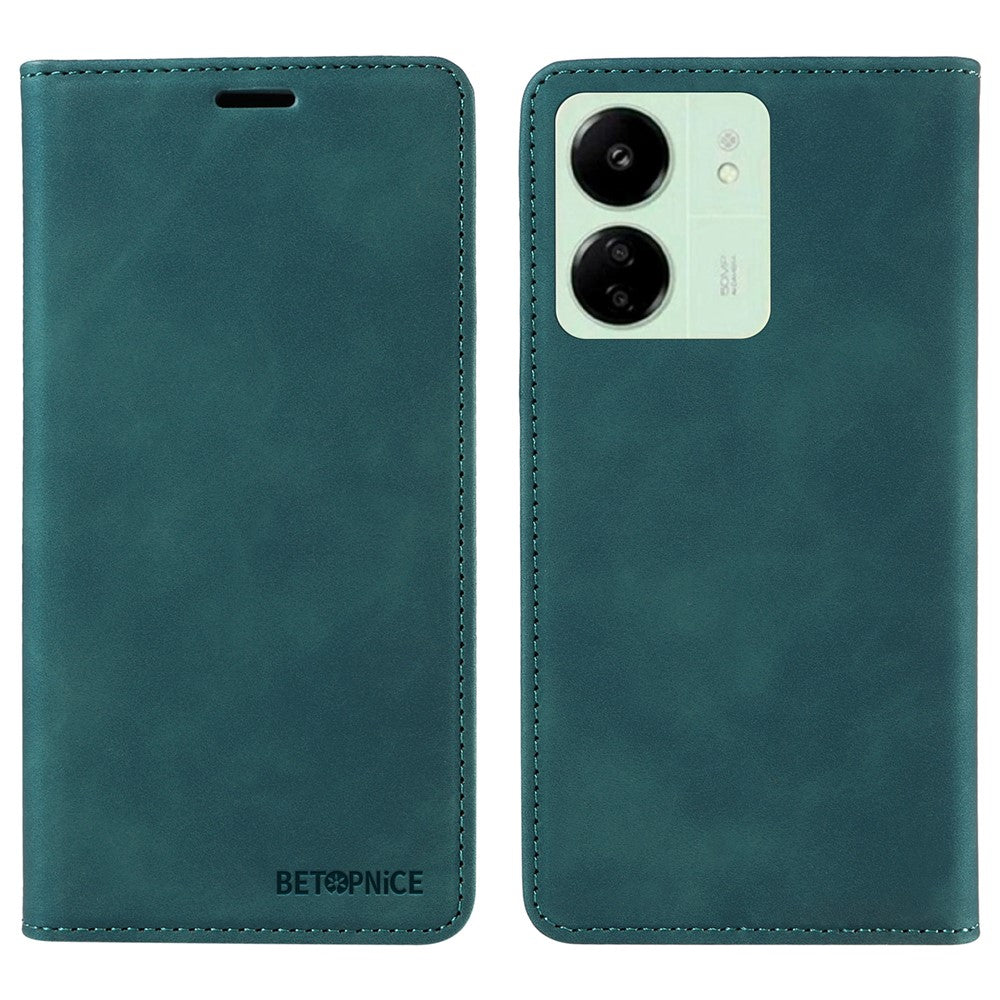 BETOPNICE 003 för Xiaomi Redmi 13C 4G / 5G / 13R 5G / Poco M6 5G / Poco C65 4G-skal, RFID-blockerande, vikbart stativfodral