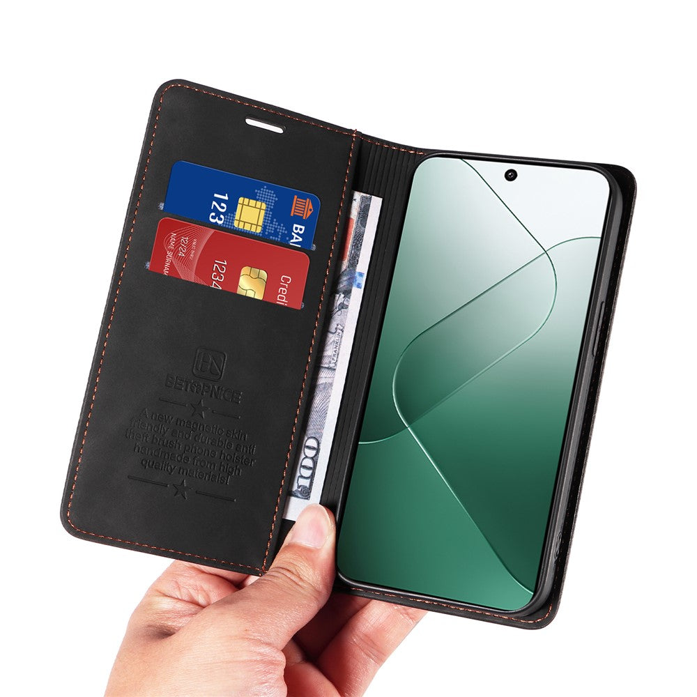 BETOPNICE 003 for Xiaomi 14 Case RFID Blocking Book Style Phone Stand Cover