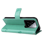 For Xiaomi 14 Phone Case with Stand Cat Tree Pattern Leather Wallet Mobile Cover