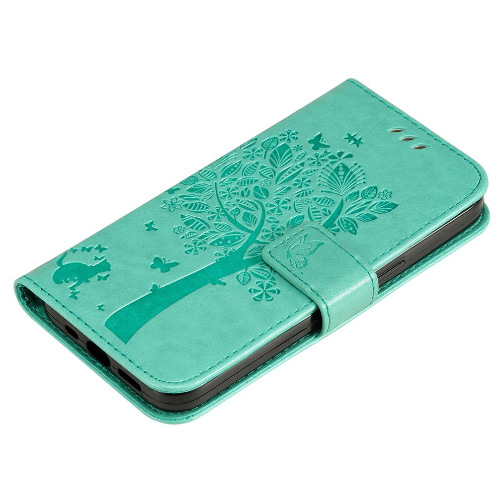 For Xiaomi 14 Phone Case with Stand Cat Tree Pattern Leather Wallet Mobile Cover