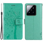 For Xiaomi 14 Pro Phone Case with Stand Cat Tree Pattern Leather Wallet Mobile Cover