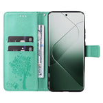 For Xiaomi 14 Pro Phone Case with Stand Cat Tree Pattern Leather Wallet Mobile Cover