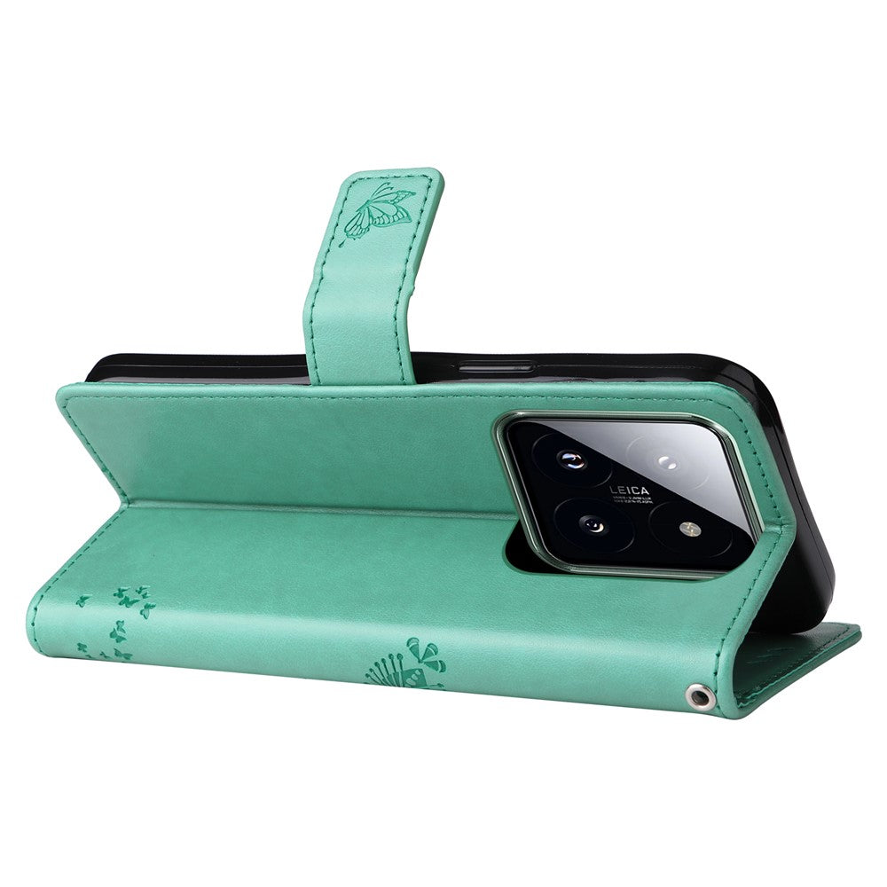 For Xiaomi 14 Pro Phone Case with Stand Cat Tree Pattern Leather Wallet Mobile Cover