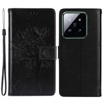 For Xiaomi 14 Pro Phone Case with Stand Cat Tree Pattern Leather Wallet Mobile Cover