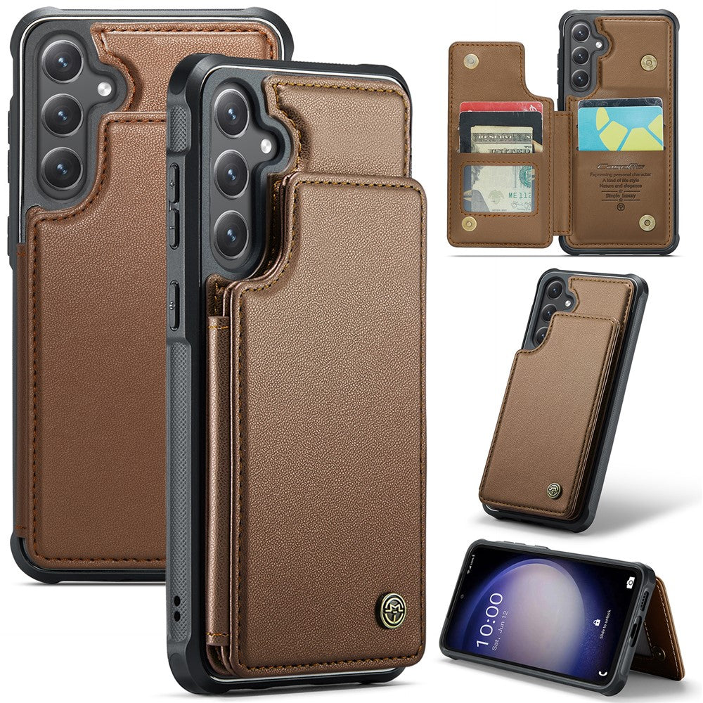 Til Samsung Galaxy S23 FE telefoncover CASEME C22 læderbagcover med RFID-blokerende kortpladser
