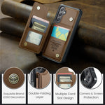 Til Samsung Galaxy S23 FE telefoncover CASEME C22 læderbagcover med RFID-blokerende kortpladser