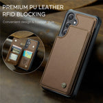 Til Samsung Galaxy S23 FE telefoncover CASEME C22 læderbagcover med RFID-blokerende kortpladser