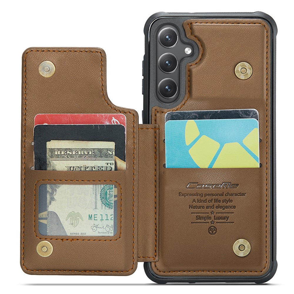 Til Samsung Galaxy S23 FE telefoncover CASEME C22 læderbagcover med RFID-blokerende kortpladser