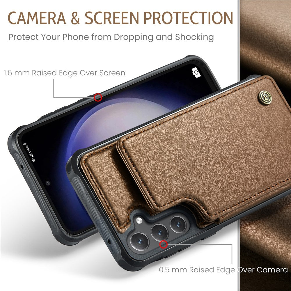 Til Samsung Galaxy S23 FE telefoncover CASEME C22 læderbagcover med RFID-blokerende kortpladser