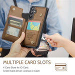 Til Samsung Galaxy S23 FE telefoncover CASEME C22 læderbagcover med RFID-blokerende kortpladser