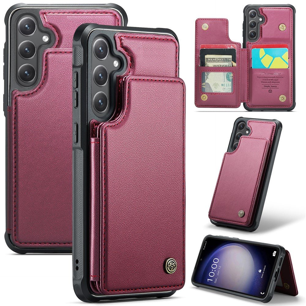 Til Samsung Galaxy S23 FE telefoncover CASEME C22 læderbagcover med RFID-blokerende kortpladser